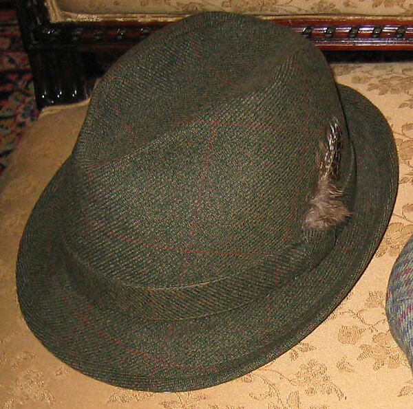 Ensemble, (g, h) Hat by James Lock &amp; Co. Ltd (British, founded 1676), a) wool, silk; b-d) wool; e) cotton; f-h) wool; i,j) leather, British