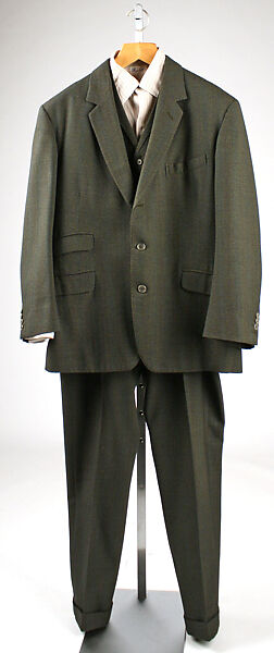 Ensemble, (g, h) Hat by James Lock &amp; Co. Ltd (British, founded 1676), a) wool, silk; b-d) wool; e) cotton; f-h) wool; i,j) leather, British