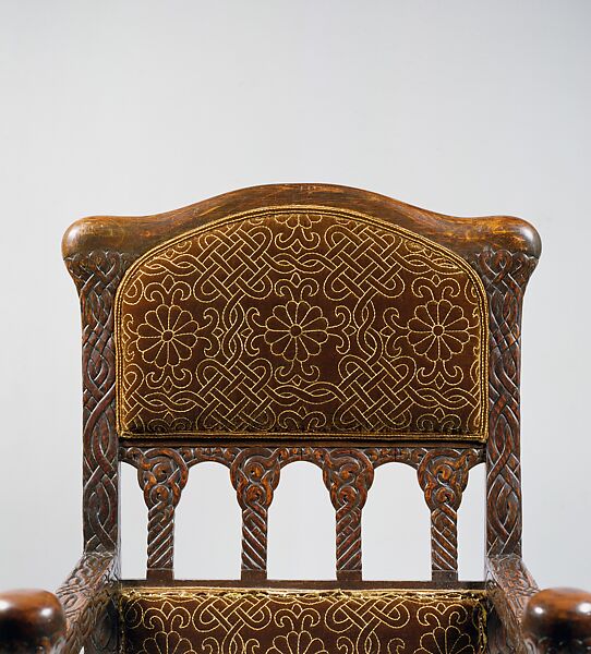 Armchair, Louis C. Tiffany (American, New York 1848–1933 New York), Oak, silk velvet, American
