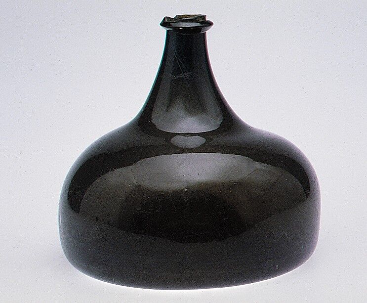 Wine Bottle, Free-blown glass, American 