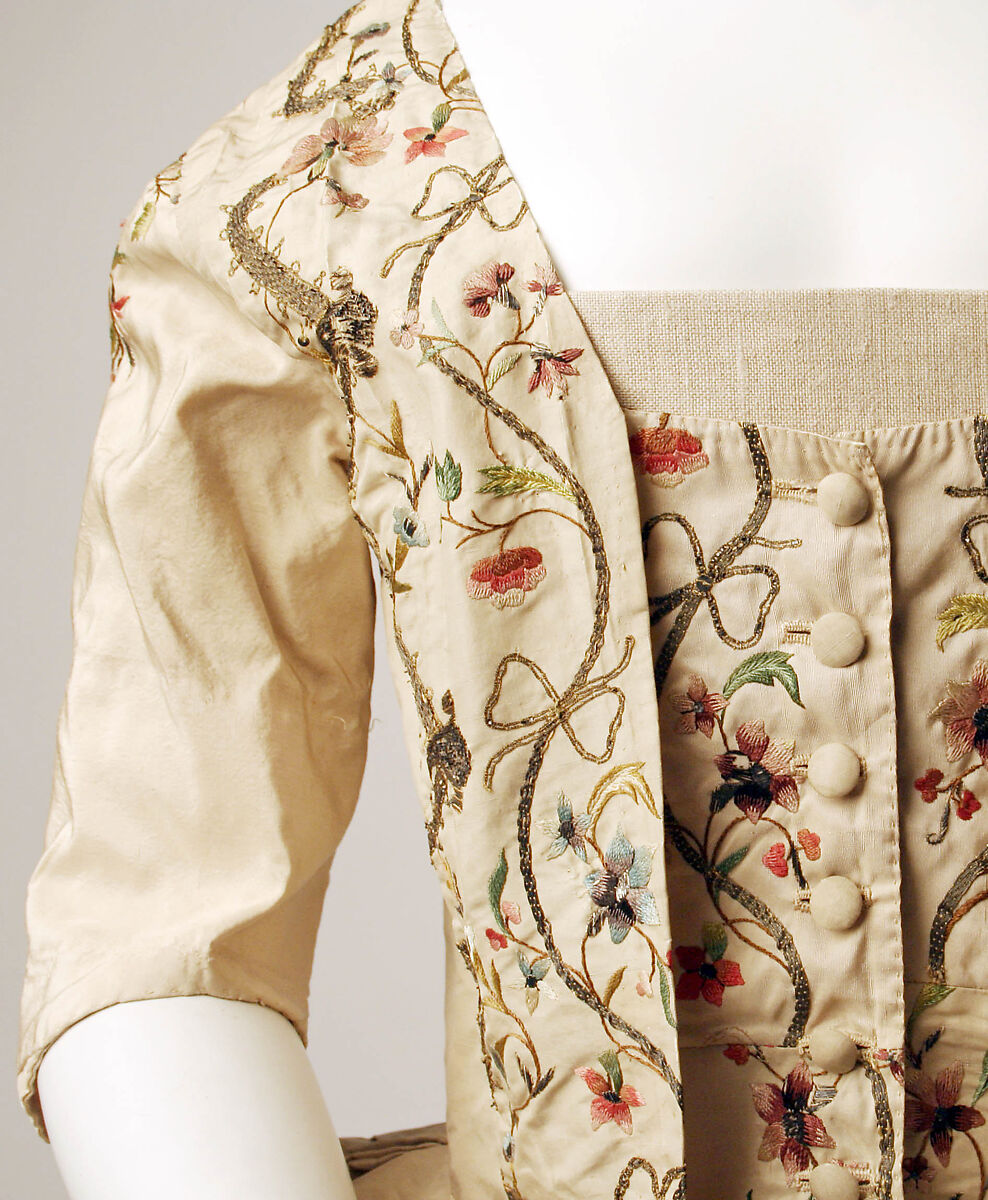 Caraco, silk, metallic thread, French