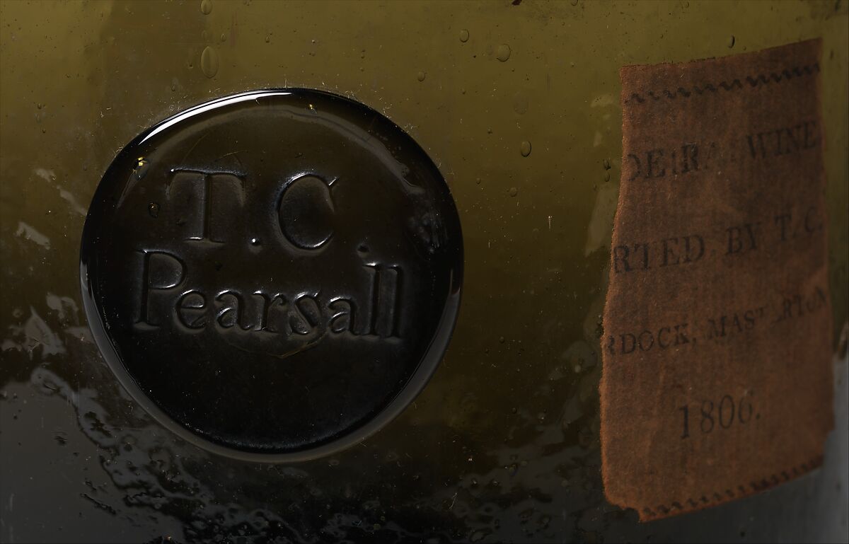 Wine Bottle, Free-blown glass, British, probably