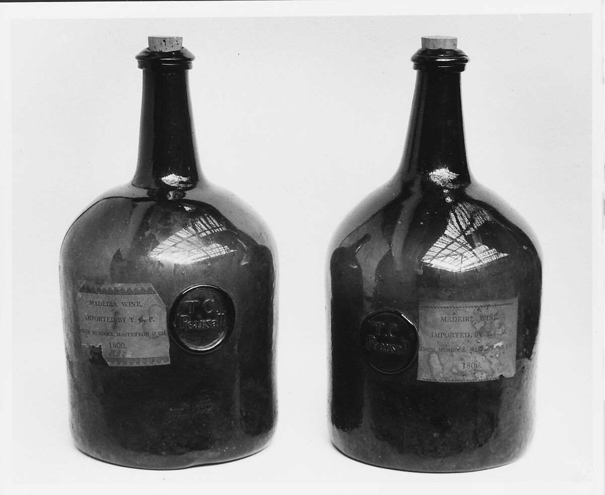 Wine Bottle, Free-blown glass, British, probably 