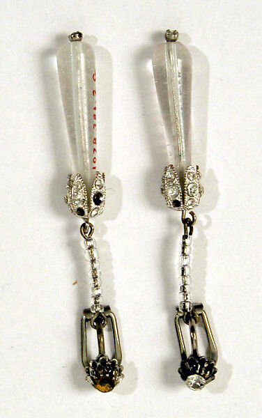 Flower girl ensemble, Yves Saint Laurent (French, founded 1961), (a) silk, metallic thread, cotton, nylon, metal, glass
(b) cotton, horsehair
(c, d) silk, metallic thread
(e) silk, metallic thread, metal
(f) metal, glass
(g, h) glass, metal
(i, j) metal, glass, French