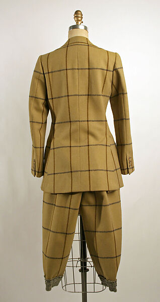 Shooting suit, wool, leather, British