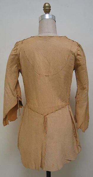 Ensemble, leather, plastic, glass, feathers, shell, metal, American