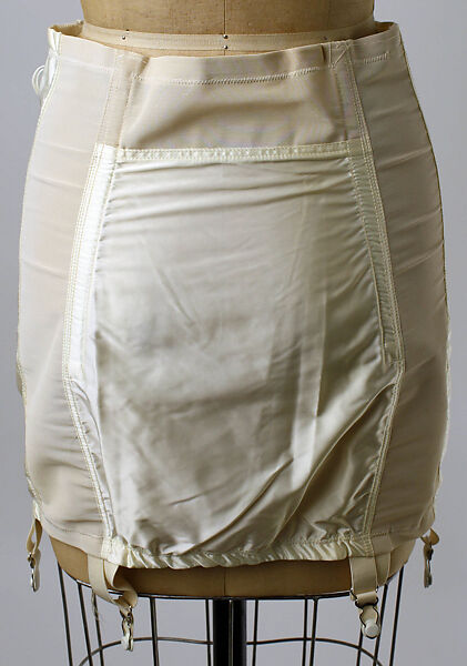 Girdle, nylon, rayon, rubber, cotton, metal, American