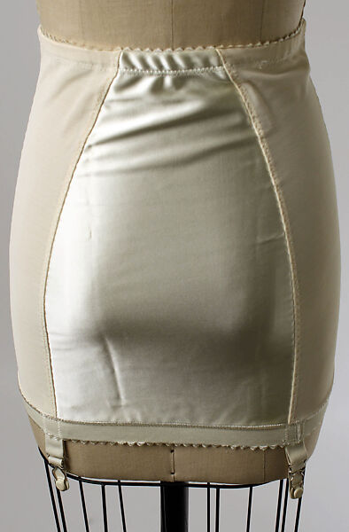Girdle, nylon, rubber, acetate, rayon, American