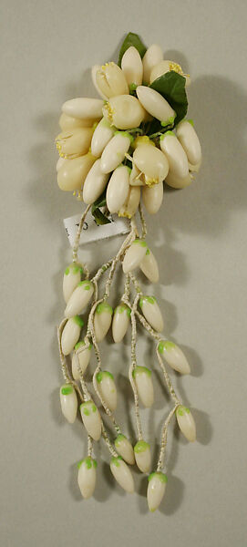 Wedding ensemble, Henri Bendel (American, founded 1895), silk, wax, silver, glass, American