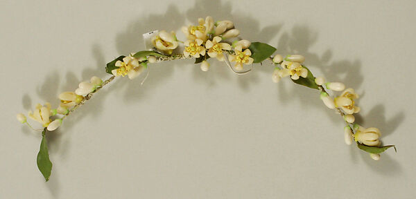 Wedding ensemble, Henri Bendel (American, founded 1895), silk, wax, silver, glass, American