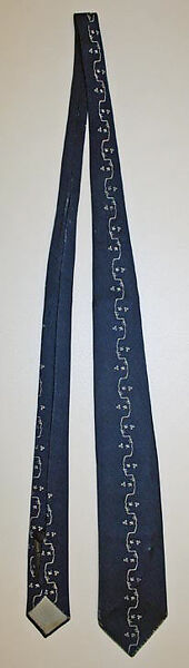 Necktie, Textile designed by Jean Cocteau (French, Maisons-Laffitte 1889–1963 Milly-la-Forêt), silk, French 