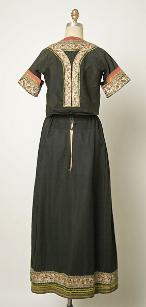 Wedding ensemble, (a, b) wool
(c, d, e, l) cotton
(f, g) silk
(o, p) leather, French, Brittany