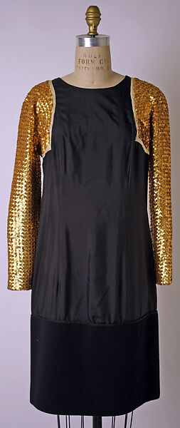 Dress, Yves Saint Laurent (French, founded 1961), leather, silk, plastic, wool, metal, French