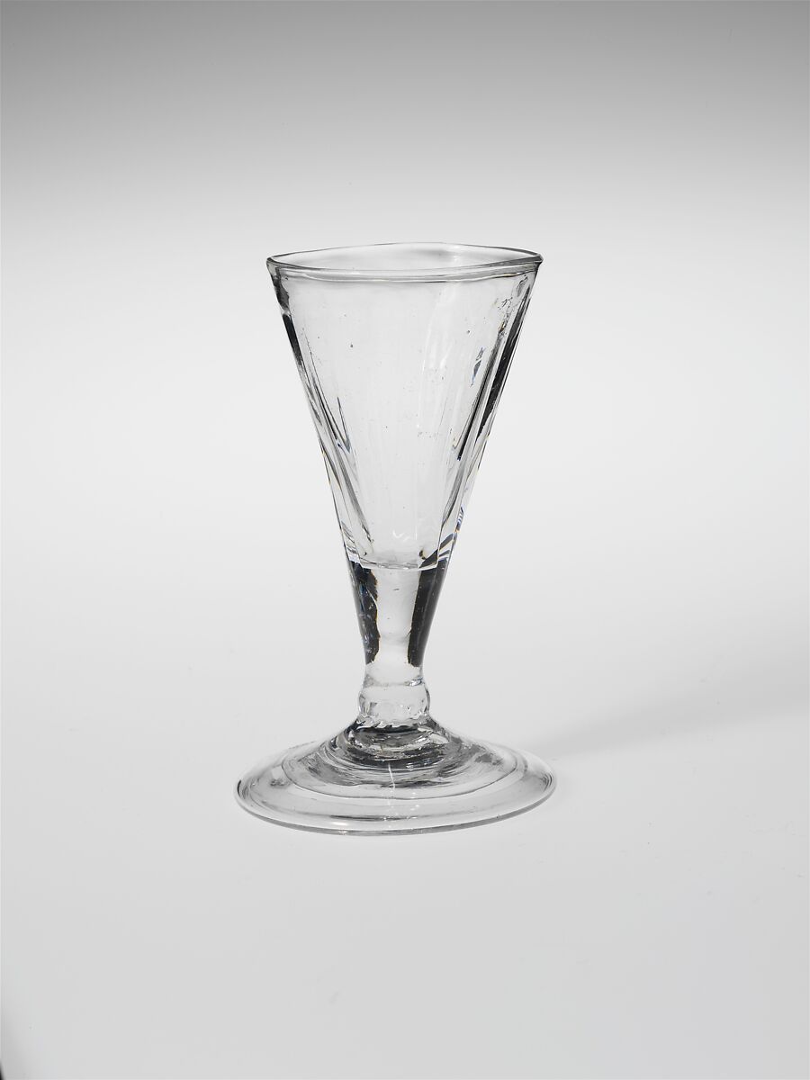 Wine Glass, Blown pattern-molded glass, American or British 