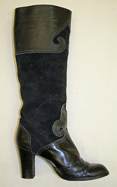 Boots, Yves Saint Laurent (French, founded 1961), leather, French 