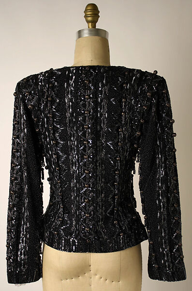 Evening ensemble, Yves Saint Laurent (French, founded 1961), silk, glass, plastic (?), French
