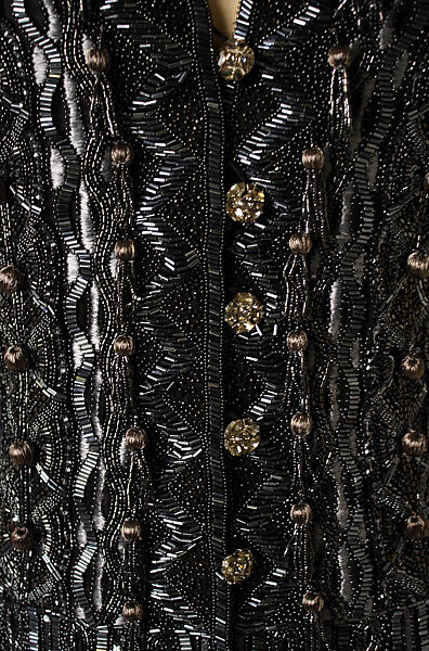 Evening ensemble, Yves Saint Laurent (French, founded 1961), silk, glass, plastic (?), French