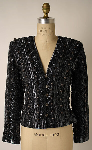 Evening ensemble, Yves Saint Laurent (French, founded 1961), silk, glass, plastic (?), French 