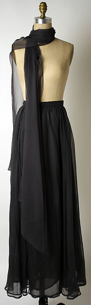 Evening ensemble, Yves Saint Laurent (French, founded 1961), silk, glass, plastic (?), French