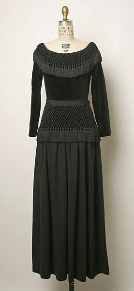 Evening dress, Yves Saint Laurent (French, founded 1961), cotton, wool, synthetic, French 