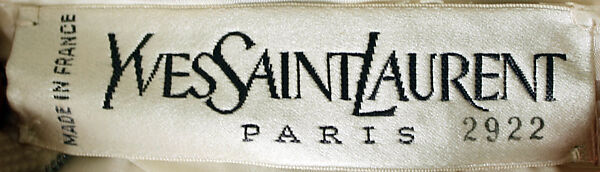 Evening ensemble, Yves Saint Laurent (French, founded 1961), silk, glass beads, metallic thread, French