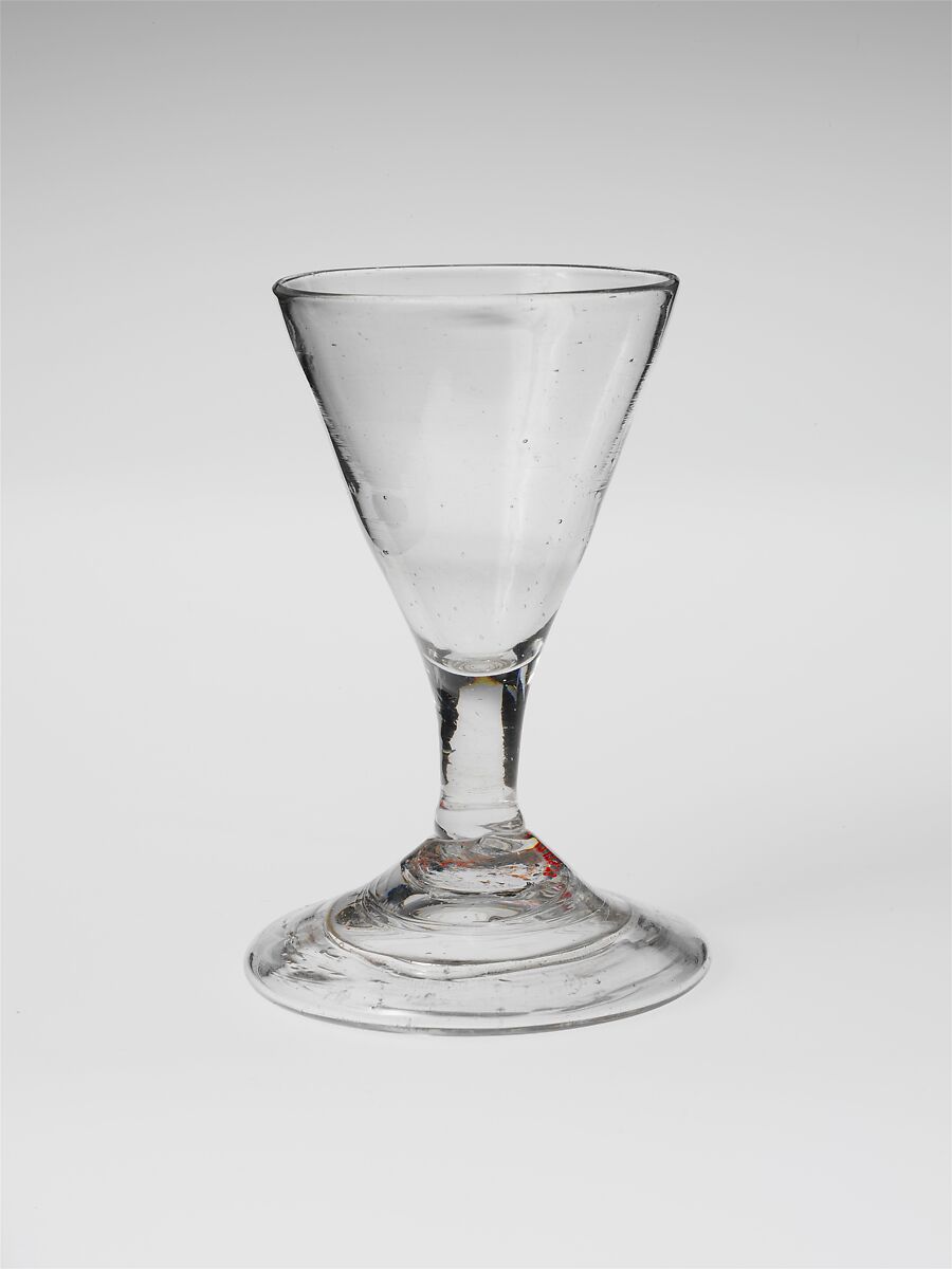 Wine Glass, Free-blown glass, British, probably 