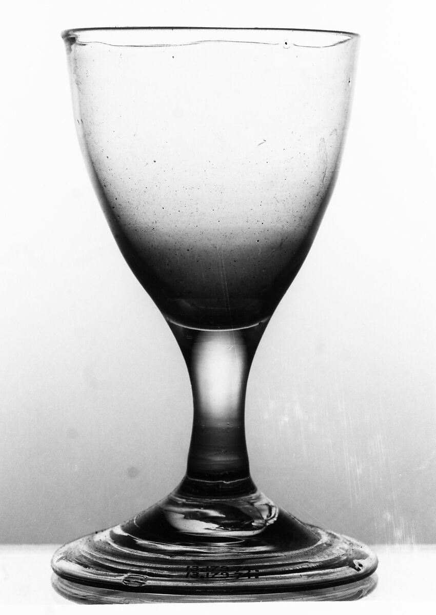Wine Glass, Free-blown lead glass, American, possibly 