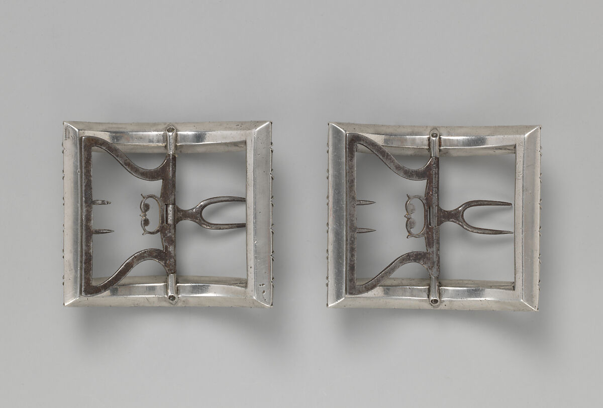 Shoe buckles, metal, paste, British