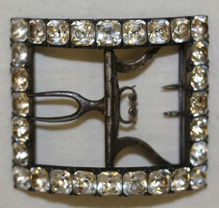 Shoe buckles, metal, paste, British