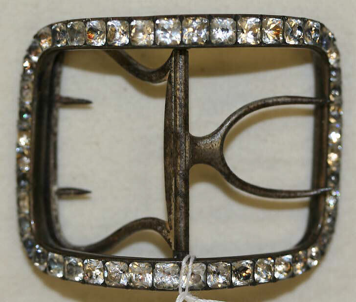 Shoe buckles, paste, metal, British