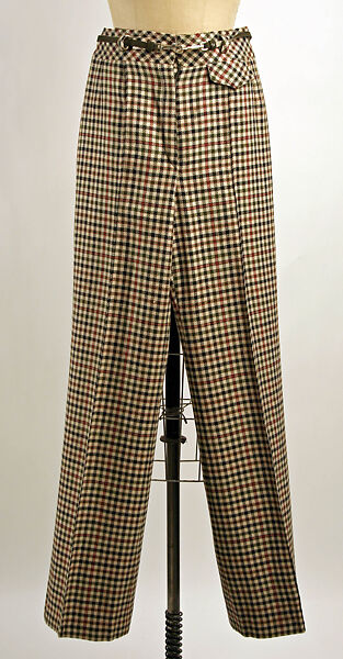 Pantsuit, Kasper (American, born 1926), wool, leather, American