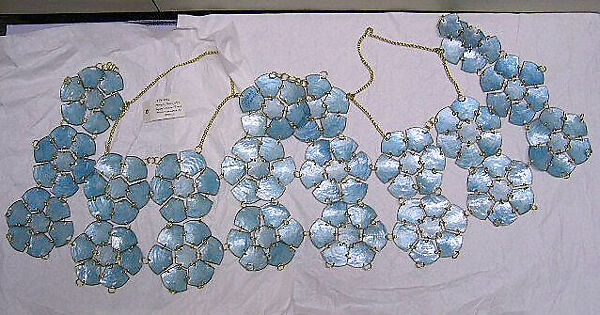 Vest, Eliane Schenk, shells, metal, French