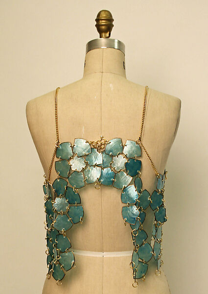 Vest, Eliane Schenk, shells, metal, French
