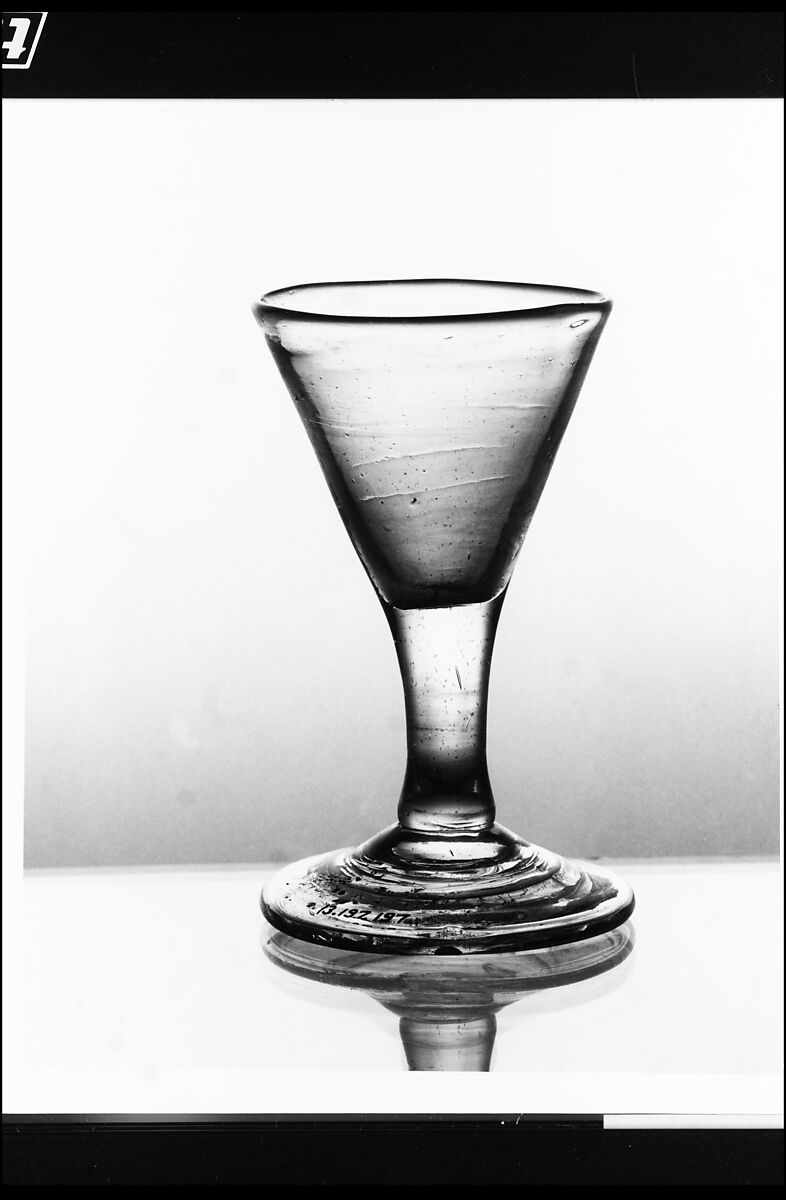 Wine Glass, Free-blown glass, American 