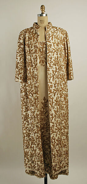 Evening ensemble, Pedro Rodriguez (Spanish, 1895–1990), silk, plastic, Spanish 