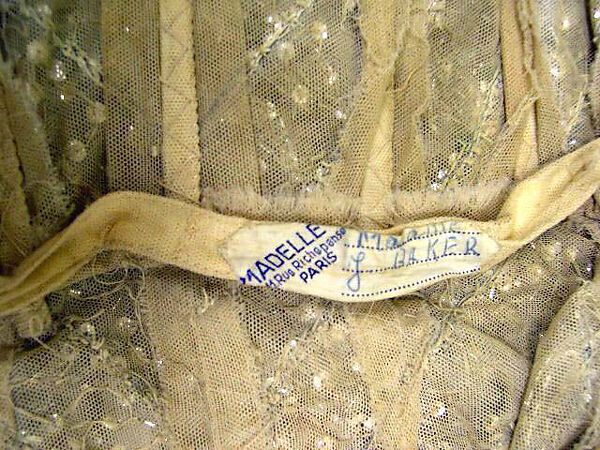 Theatrical costume, cotton, glass, plastic, metal, French