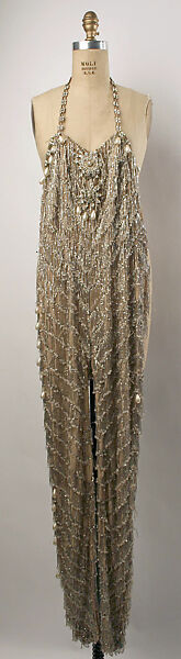 Theatrical costume, cotton, glass, plastic, metal, French 