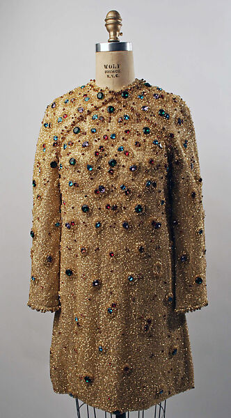 Evening dress, Samuel Winston, Inc. (American), silk, metallic thread, beads, American 