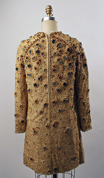 Evening dress, Samuel Winston, Inc. (American), silk, metallic thread, beads, American