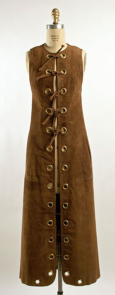 Vest, Bloomingdale Brothers Inc. (American, founded 1872), leather, brass, French 