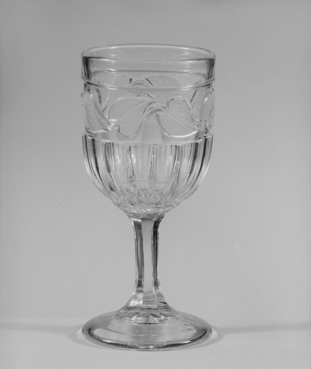 Wine Glass, Pressed glass, American 