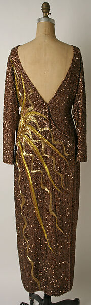 Evening dress, Bob Mackie (American, born 1939), silk, beads, rhinestones, American