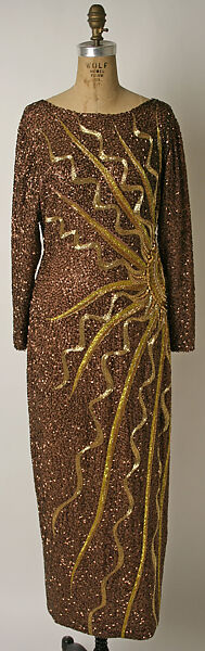 Evening dress, Bob Mackie (American, born 1939), silk, beads, rhinestones, American 