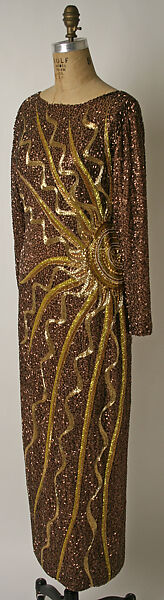 Evening dress, Bob Mackie (American, born 1939), silk, beads, rhinestones, American