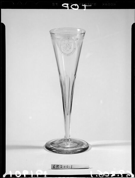 Wine Goblet, Blown lead glass, American 