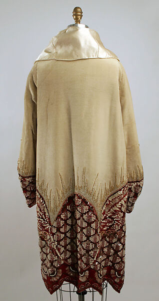 Evening coat, silk, plastic, glass, French