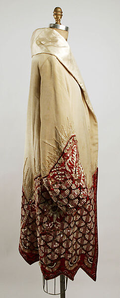 Evening coat, silk, plastic, glass, French
