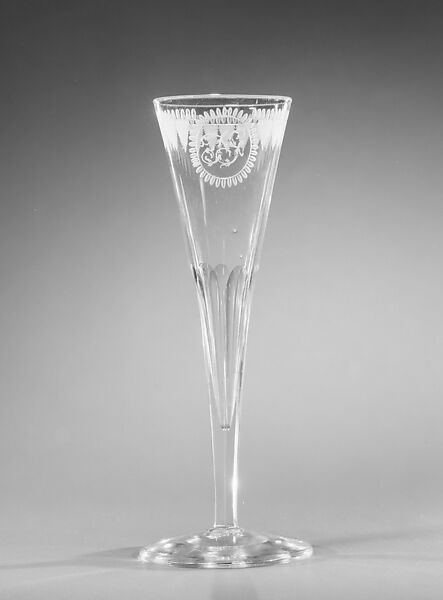 Wine Goblet, Blown lead glass, American 