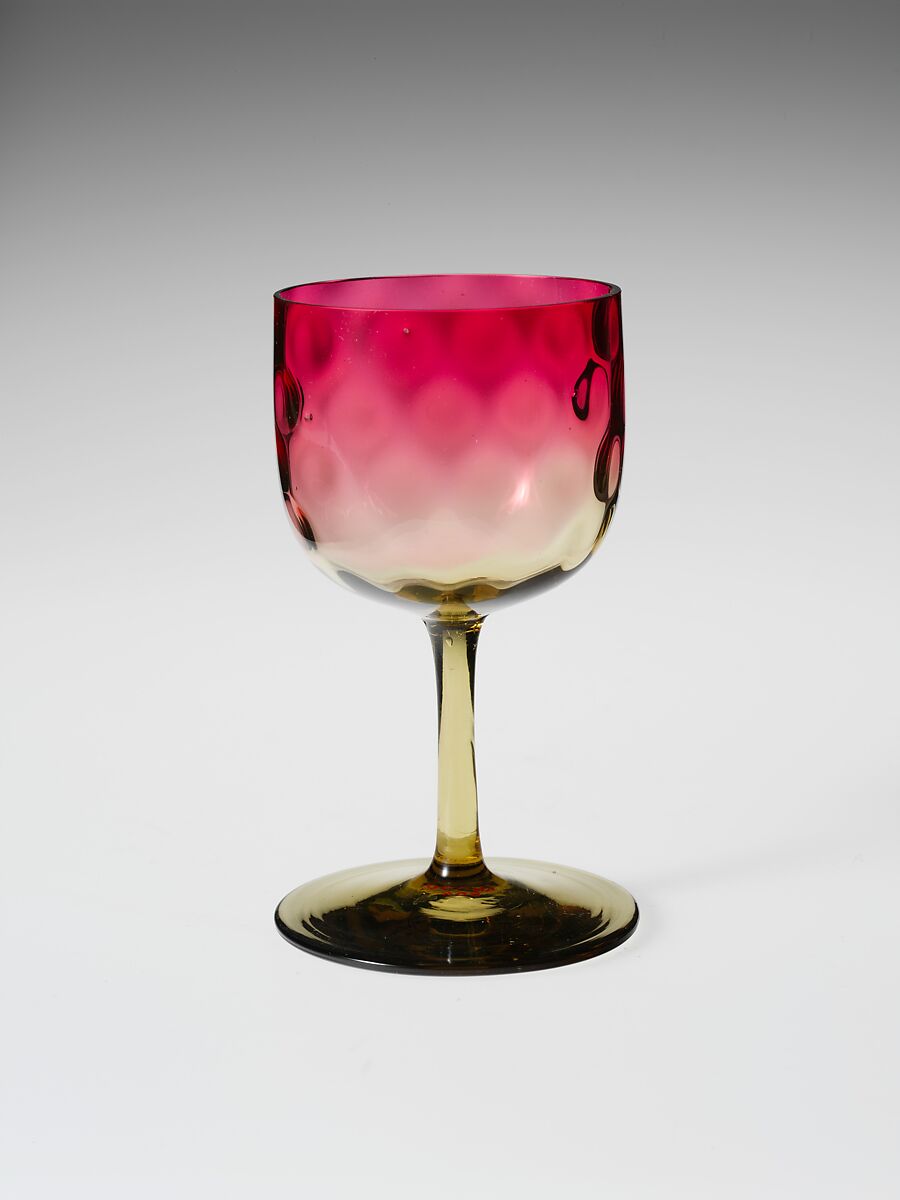 Wine Glass, Probably Hobbs, Brockunier and Company (1863–1891), Blown glass, American 
