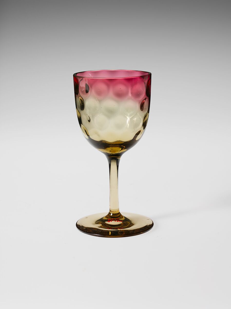 Wine Glass, Probably Hobbs, Brockunier and Company (1863–1891), Blown glass, American 